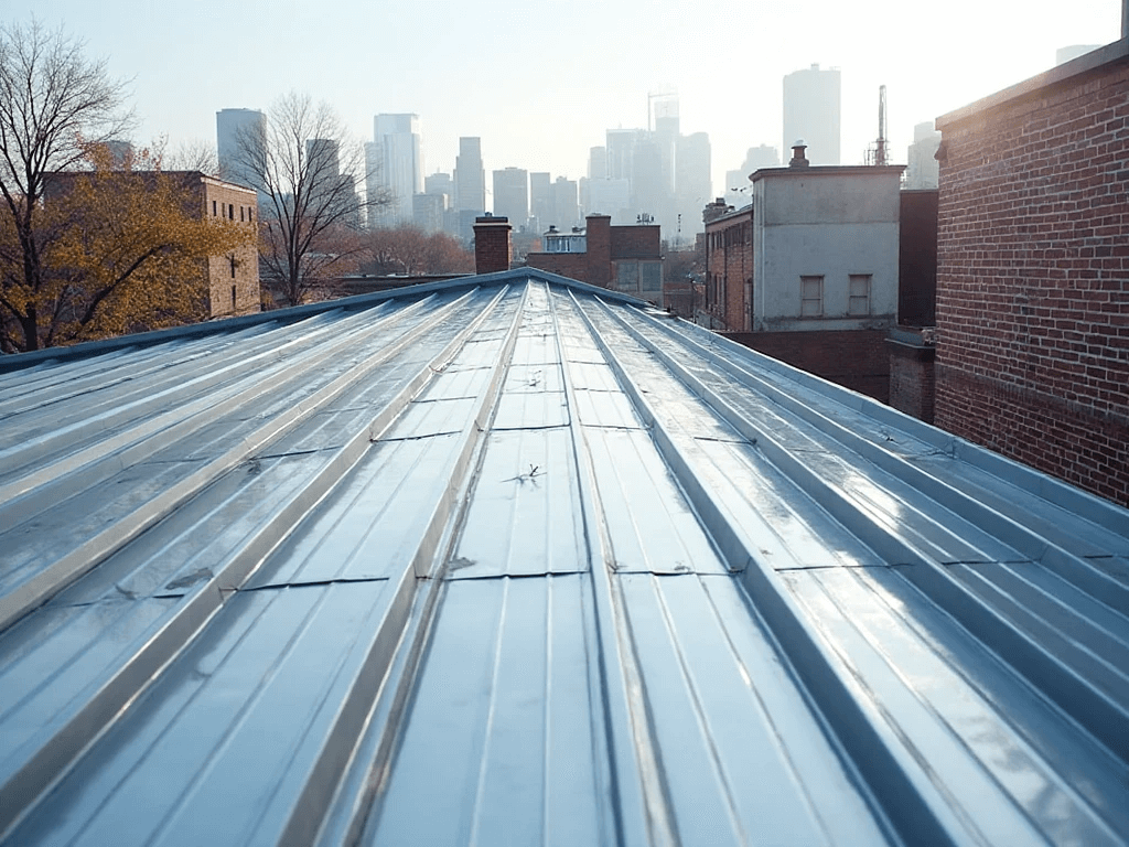 top view showing Brooklyn residential metal roofs
