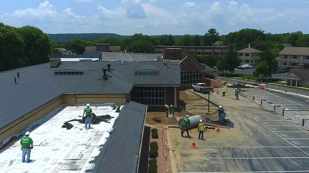 top view showing Brooklyn commercial roofs